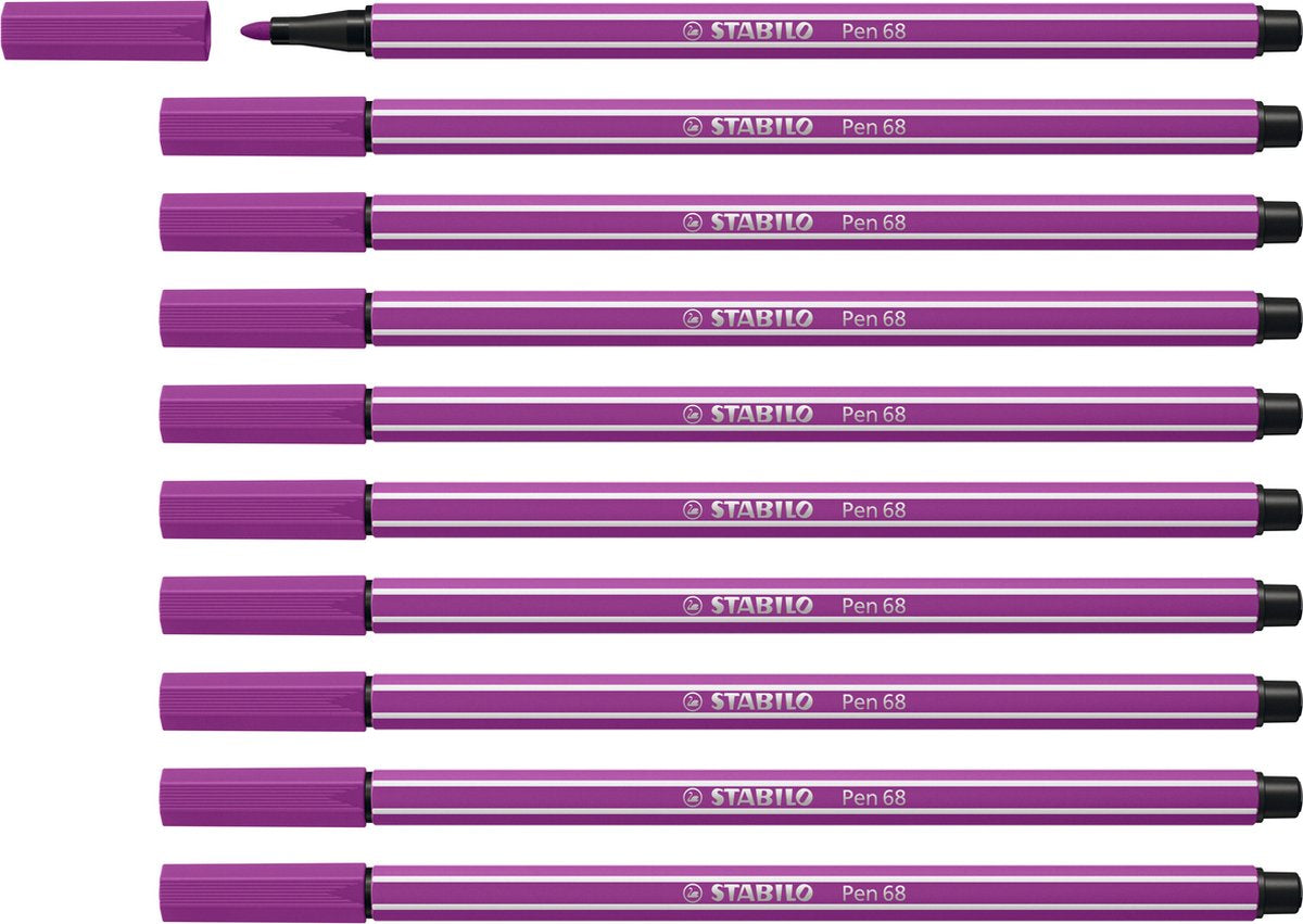 Stabilo pen 68 - premium viltstift - lila - doos 10 stuks