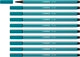 Stabilo pen 68 - premium viltstift - turquoise blauw - doos 10 stuks