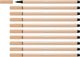 Stabilo pen 68 - premium viltstift - nude - doos 10 stuks
