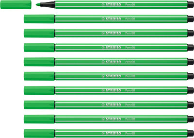 Stabilo stablio pen 68 - premium viltstift - loofgroen - doos 10 stuks