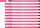 Stabilo pen 68 - premium viltstift - roze - doos 10 stuks