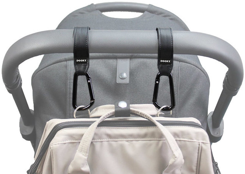 Dooky buggy kinderwagen haak klein 2 stuks - zwart