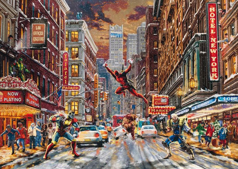 Schmidt - legpuzzel - marvel - deadpool, snow day - thomas kinkade studios - 1000 stukjes - volwassenen - vanaf 12 jaar