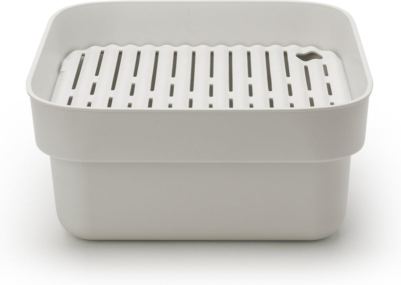 Brabantia sinkside afwasbak - vierkant - met afdruipschaal - light grey