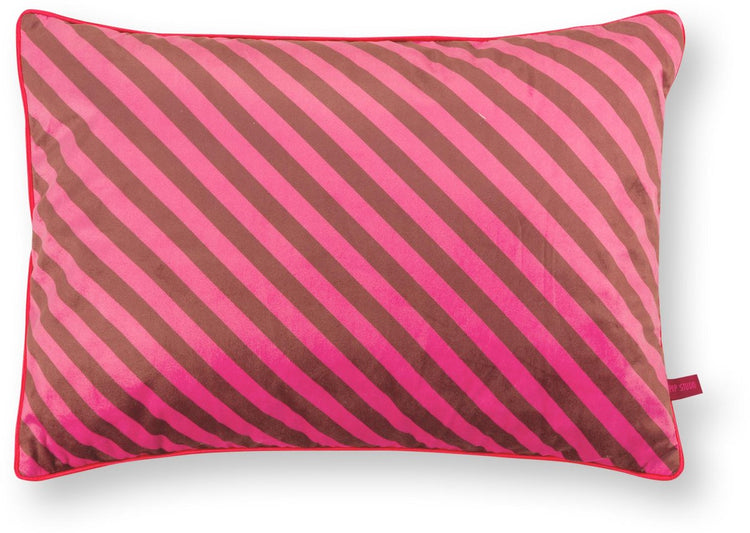 Pip studio sierkussen block stripes - kussen voor de woonkamer - roze - 35x50cm