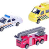 2-play hulpdienstauto's 8 cm wit geel rood 3-delig