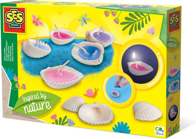 Ses creative ses - schelp kaarsen maken - inspired by nature - om zelf kaarsen te maken - met was, schelpen en lonten - zelf kaarsen maken - knutselen - kaarsen maken set - sinterklaas cadeautjes