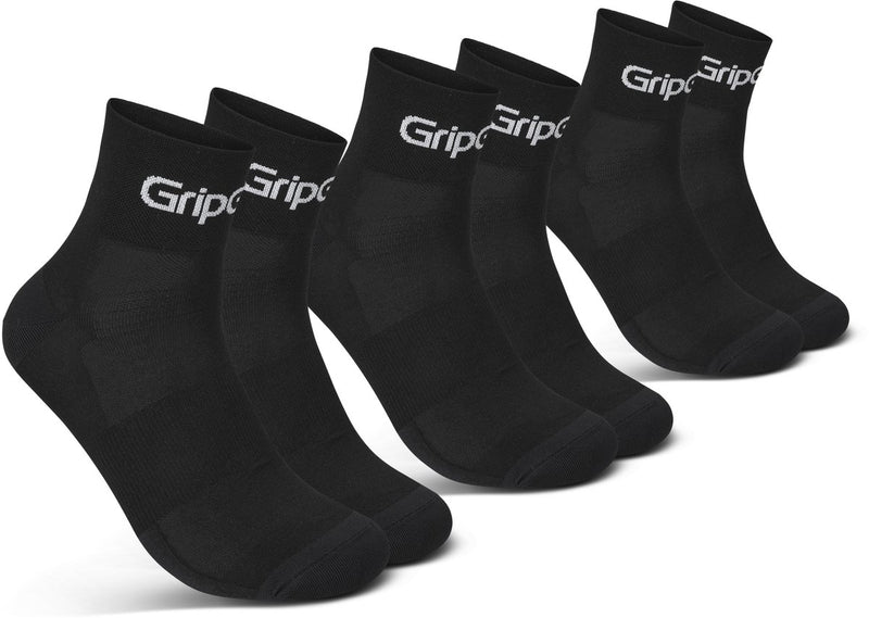 Gripgrab - ride low cut zomer fietssokken 3 paar korte coolmax sokken - unisex - zwart 38-41
