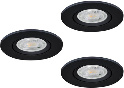 Eglo barranco inbouwspot - badkamer - gu10 - ø 8.4 cm - zwart - set van 3 stuks