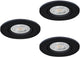 Eglo barranco inbouwspot - badkamer - gu10 - ø 8.4 cm - zwart - set van 3 stuks