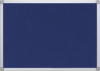 Q-connect textielbord met aluminium frame 60 x 45 cm blauw