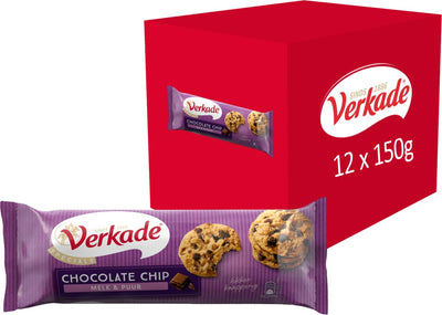 Verkade chocolate chip koekjes - melk puur chocolade - 12 x 150 gram