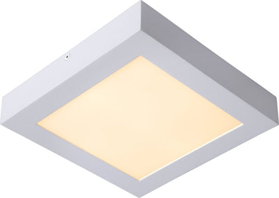Lucide brice-led - plafonnière (plafondlamp) badkamer - led dimbaar - 1x22w 3000k - ip44 - wit