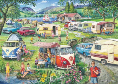 House of puzzles legpuzzel happy holidays 1000 stukjes rustiek landschap.