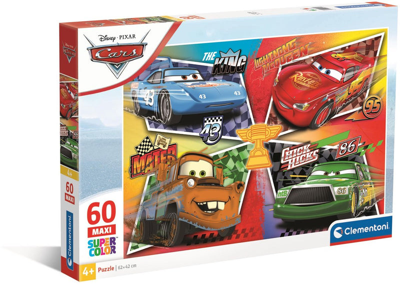 Clementoni - puzzel - 60 maxi stukjes - cars thema - kinderpuzzel - vanaf 4 jaar