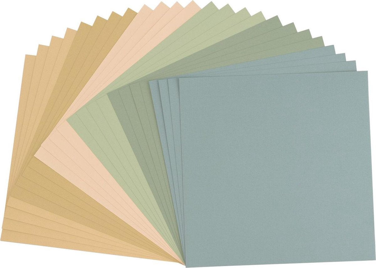 Vaessen creative cardstock - multipack strand - 30,5 x 30,5 cm - 24 vellen - textuur - 216 g