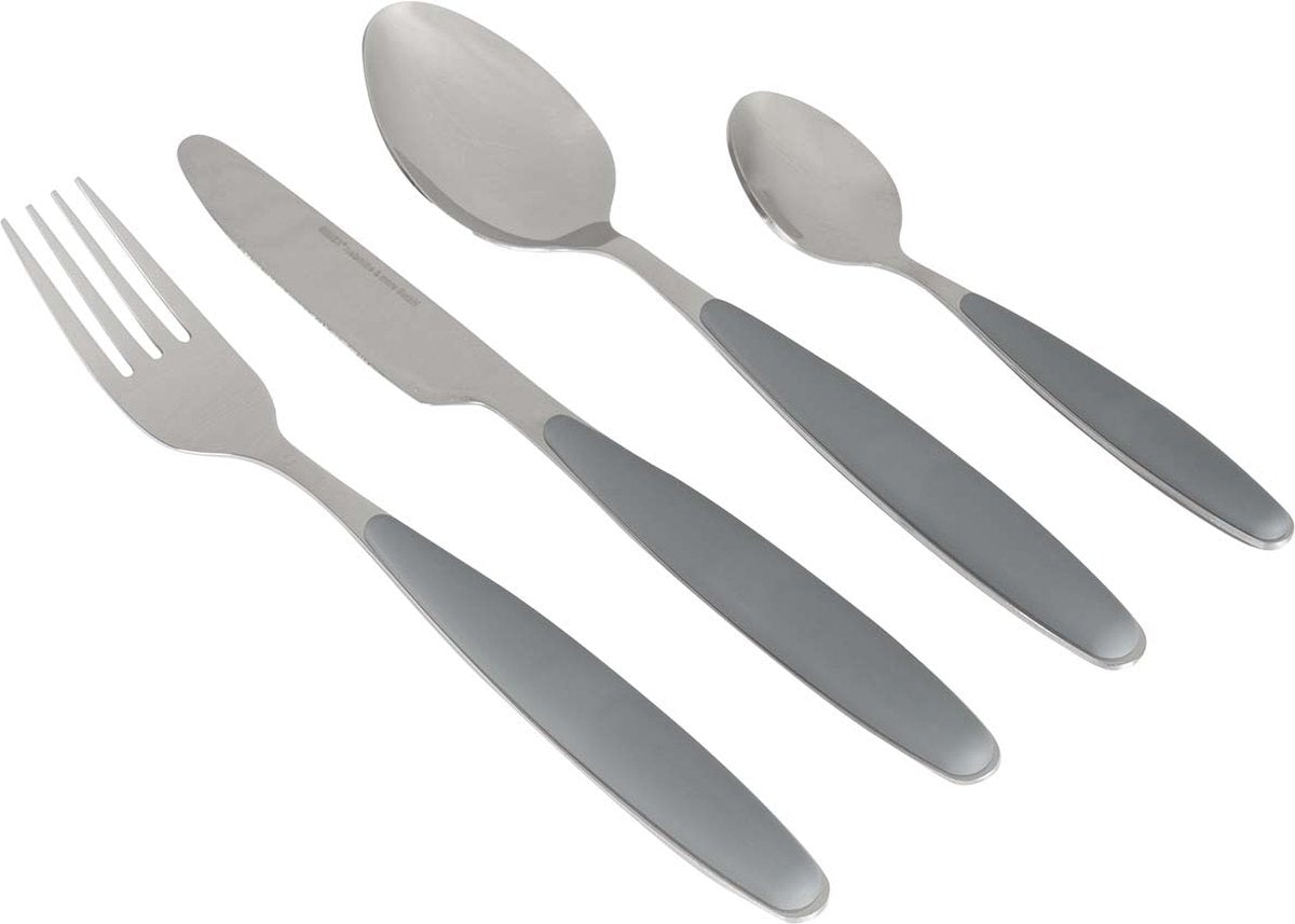 Gimex bestek - grijs - soft touch heft - 16-delig