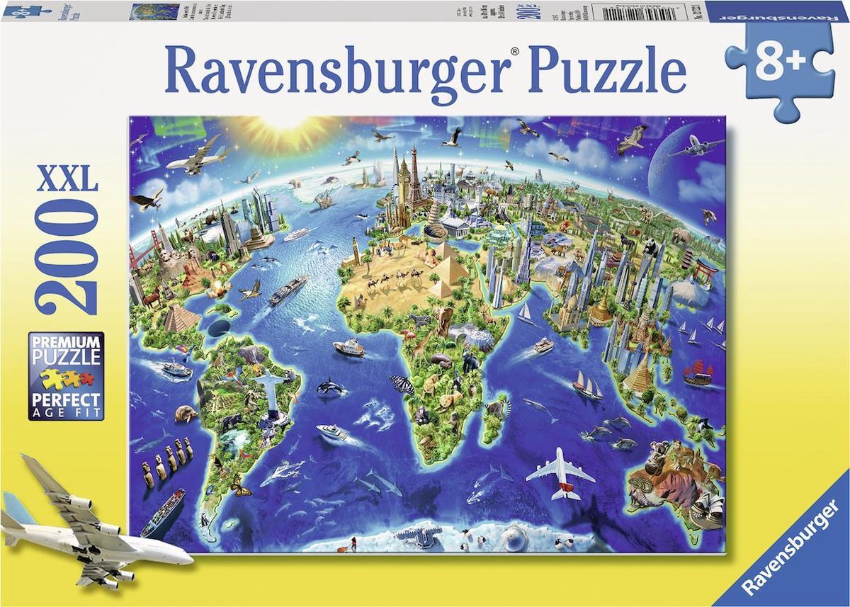 Ravensburger puzzel de wereld in symbolen - legpuzzel - 200 stukjes