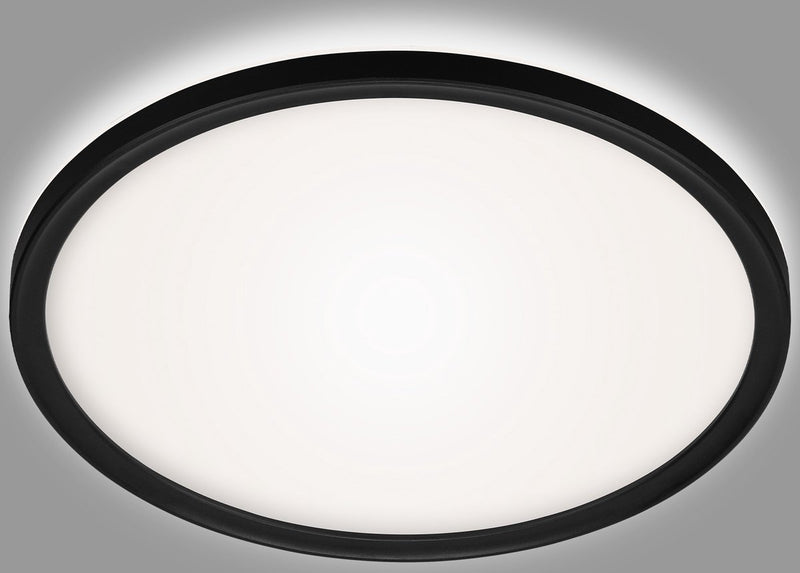 Briloner slim drip - led badkamerverlichting - badkamer plafondlamp - met achtergrondverlichting - ip44 - zwart - ø29cm