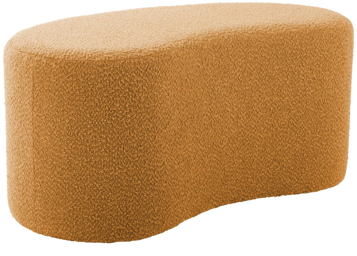 Leitmotiv poef ada wave - geel - 80x43x36cm - scandinavisch