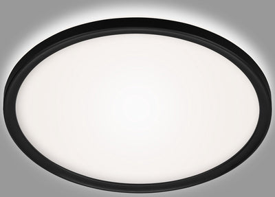 Briloner slim drip - led badkamerverlichting - badkamer plafondlamp - met achtergrondverlichting - ip44 - zwart - ø29cm