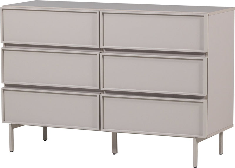 Woood tours ladekast 6 lades - melamine mdf - zand - 80x120x42