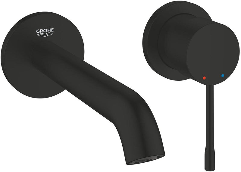 Grohe essence new m-size tweegats wastafelmengkraan – wandmontage – aquaguide – 183 mm – matte black