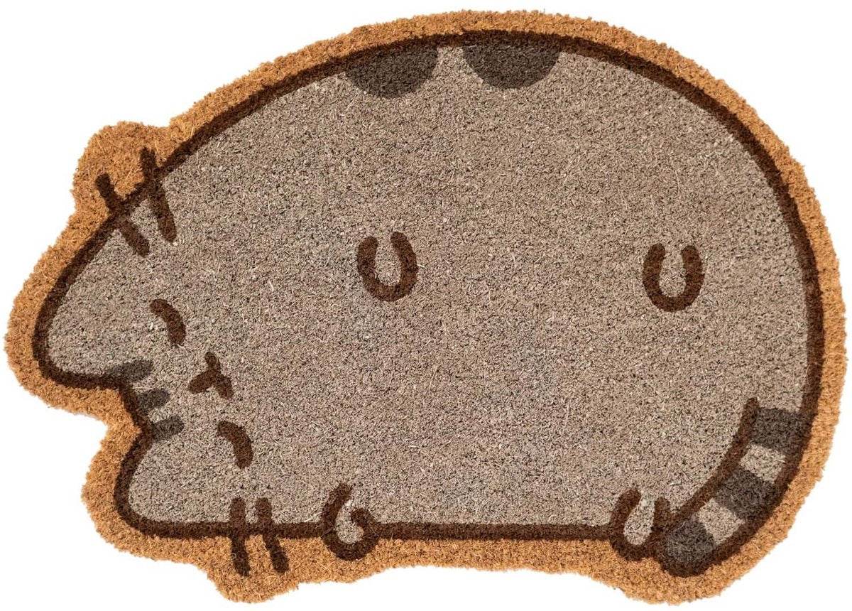 Pusheen , decoratieve deurmat in de vorm van een kat 40x60cm antislip, bruin