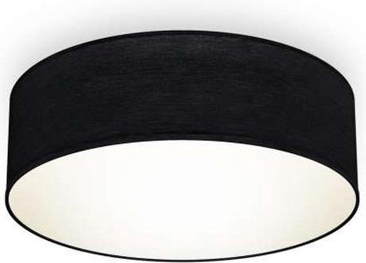 Briloner b.k.licht - plafondlamp - stoffen decoratieve woonkamerlamp - zwart - e27 fitting - rond - ø30cm