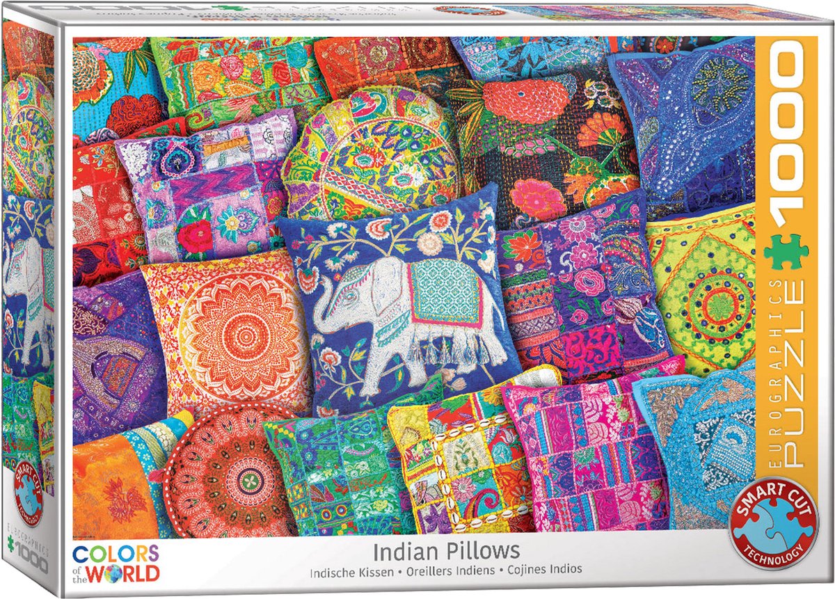 Eurographics - indiase kussens [indian pillows] - 1000 stukjes 68×48cm (b×h) - legpuzzel