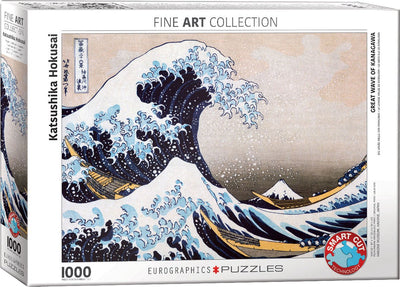 Eurographics - de grote golf bij kanagawa [神奈川沖浪裏 kanagawa-oki nami ura] - katsushika hokusai - 1000 stukjes 68×48cm (b×h) - fine art legpuzzel