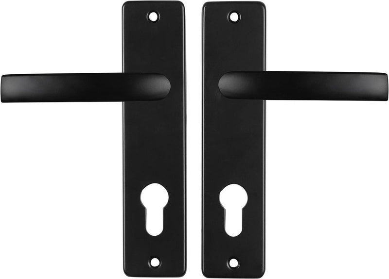 Starx deurklink zwart â€“ deurbeslag â€“ deurschild voor profielcilinder (pc72) â€“ deurklink blok