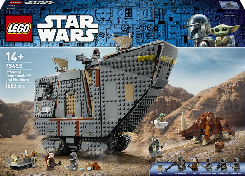 Lego ® star wars: de mandalorian™ offworld sandcrawler™ en mudhorn - bouwspeelgoed met voertuig voor kinderen - inclusief 7 personages - cadeautip voor jongens, meisjes en fans vanaf 14 jaar - 75453