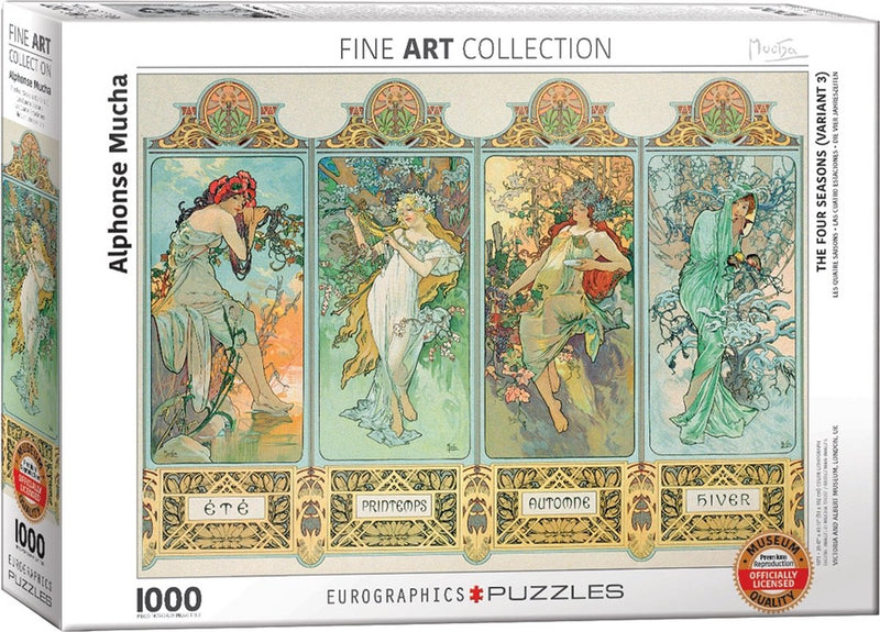 Eurographics - de vier seizoenen [les quatre saisons] - alphonse maria mucha - 1000 stukjes 68×48cm (b×h) - fine art legpuzzel