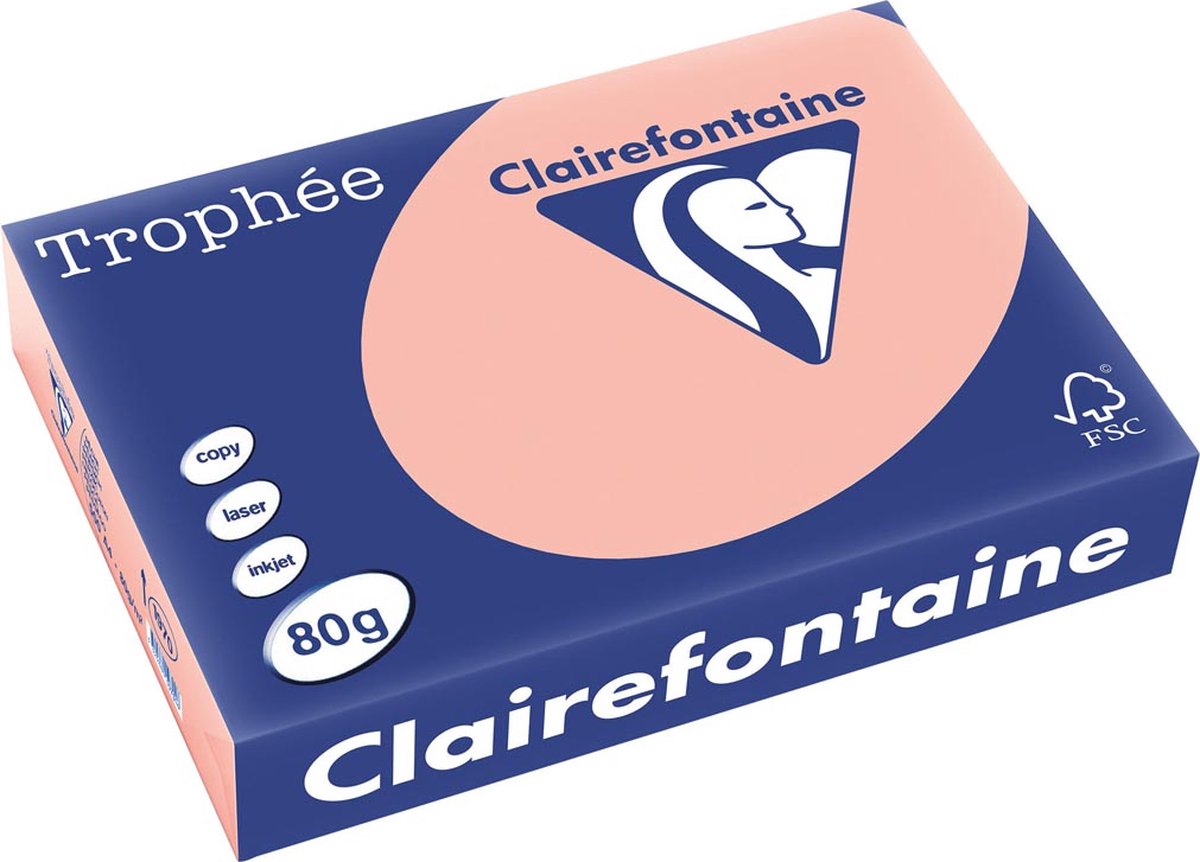 Clairefontaine trophée gekleurd papier, a4, 80 g, 500 vel, perzik