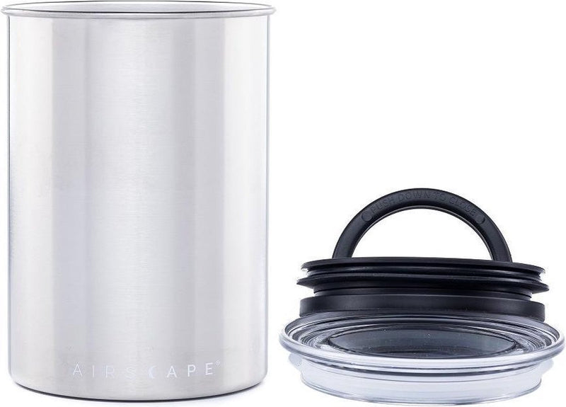 Planetary design - airscape - koffiebonen - voorraadpotten - lucht dicht - koffie - staal - geborsteld staal - 500 gram