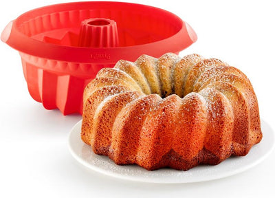 Lékué bakvorm - savarin - 22 cm - siliconen - red