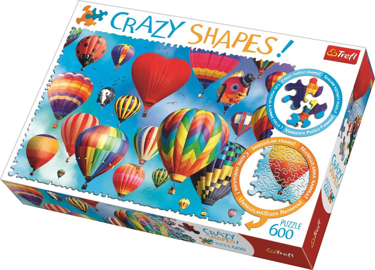 Trefl puzzel kleurrijke ballonnen - crazy shapes 600 stukjes.