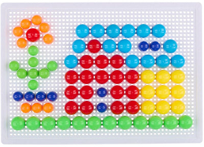 Eddy toys spijkerbouwset 118 stuks - bouwset voor kinderen met gekleurde pinnen en spelbord - educatief speelgoed voor creatieve ontwikkeling - kunststof - vanaf 3 jaar