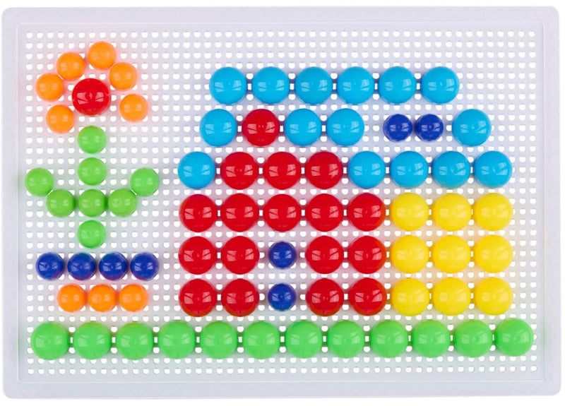 Eddy toys spijkerbouwset 118 stuks - bouwset voor kinderen met gekleurde pinnen en spelbord - educatief speelgoed voor creatieve ontwikkeling - kunststof - vanaf 3 jaar