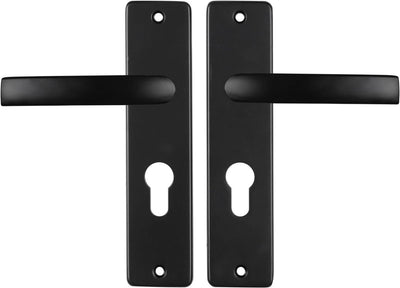 Starx deurklink zwart â€“ deurbeslag â€“ deurschild voor profielcilinder (pc55) â€“ deurklink blok