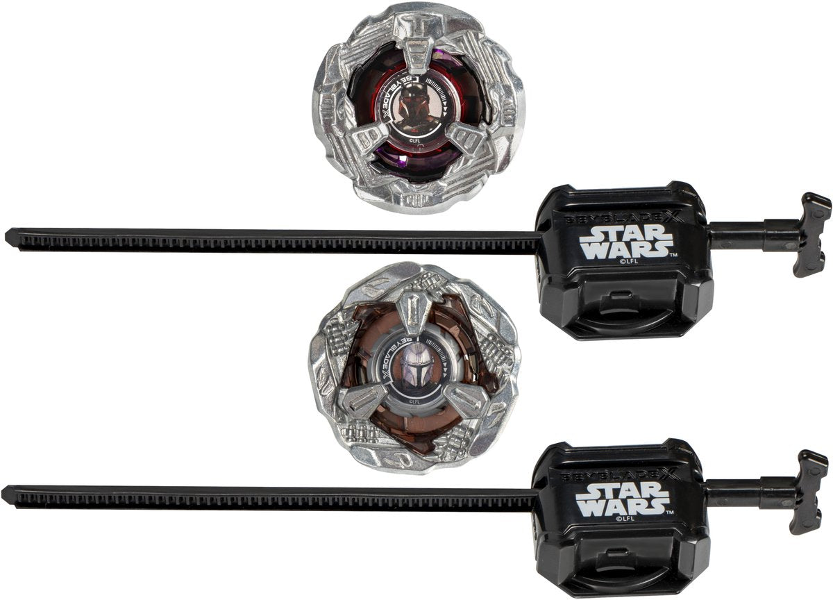 Beyblade x en star wars-collab, the mandalorian 3-60f vs. moff gideon 3-80n, multipackset, leeftijd 8+