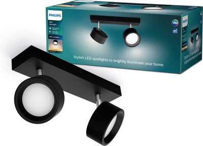 Philips led philips bracia bar zwart 27k 2x5.5w 27k