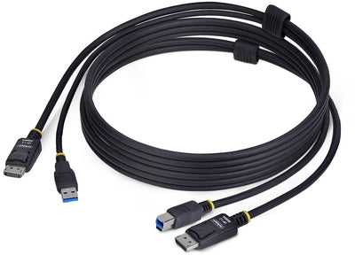 Startech .com 1,8m displayport en usb kvm kabel, 5gbps, 4k 60hz, hdr10, dp 1.2 en usb combo kabel voor kvm switches