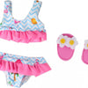 Heless poppen bikini met slippers flamingo, 28-35 cm