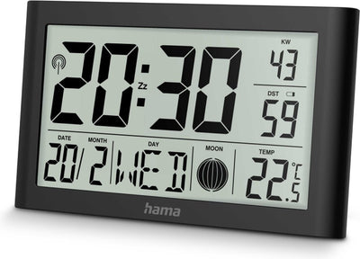 Hama wandklok- martinique- radiogestuurd - thermo- hygrometer- zwart