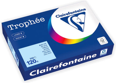 Clairefontaine trophée pastel, gekleurd papier, a4, 120 g, 250 vel, blauw
