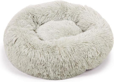 Beeztees yali - hondenmand - pluche - fluffy - lichtgrijs - diam. 50 cm