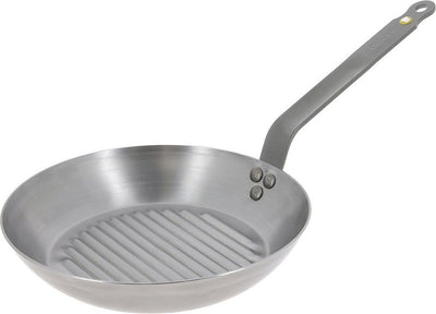 Debuyer de buyer mineral b grillpan 32 cm – ronde grillpan – plaatstaal – pfas-vrij – geschikt voor inductie – made in france