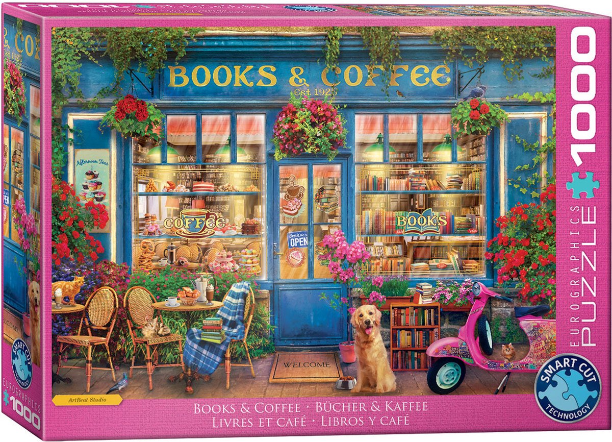 Eurographics - boeken koffie [books coffee] - artbeat studio - 1000 stukjes 68×48cm (b×h) - legpuzzel